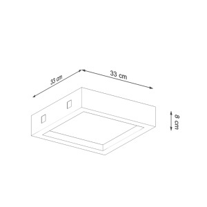 Πλαφονιέρα LED Riza, Γκρι, 3000K, 33x33x8 cm - Img 4
