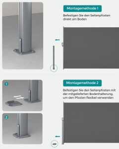 Πλευρική τέντα Songmics Γκρι 160x350 cm - Img 7