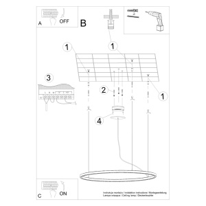 Πολυέλαιος LED Risa, Μαύρος, 3000K, 90x90x160 cm - Img 9