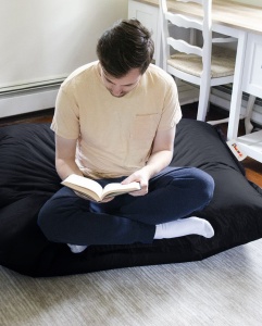 Πολυθρόνα Πουφ Κήπου Cushion Pouf Μαύρο 100x100x20 cm - Img 7