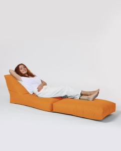 Πολυθρόνα Πουφ Κήπου Siesta Πορτοκαλί 180x55x40 cm - Img 2