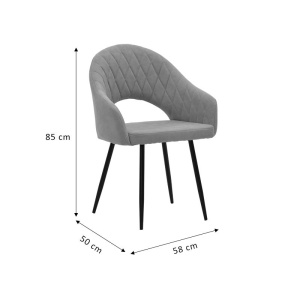 Πολυθρόνα Macie υφασμάτινη antic καφέ - μαύρο 58x50x85 cm - Img 8