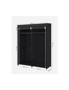 Πτυσσόμενη Ντουλάπα, Songmics, Μαύρο, RYG02BK, 43 x 140 x 174 cm - Img 7