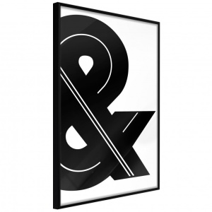 Πόστερ - Ampersand (Black and White), με μαύρη κορνίζα, 30x45 cm