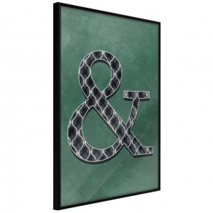 Πόστερ - Ampersand on Green Background, με μαύρη κορνίζα, 40x60 cm