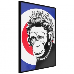 Πόστερ - Banksy: Monkey Queen, με μαύρη κορνίζα, 20x30 cm