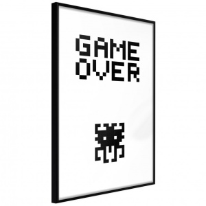 Πόστερ - Game Over, με μαύρη κορνίζα, 30x45 cm
