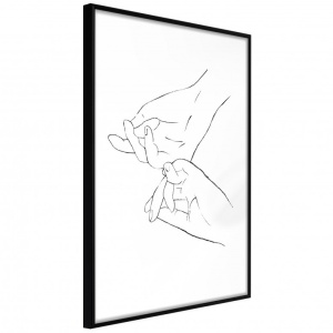 Πόστερ - Joined Hands (White), με μαύρη κορνίζα, 20x30 cm