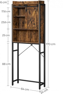 Ραφιέρα τουαλέτας Vasagle, 64x24x171cm - Img 5