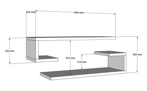 Ράφι τοίχου Eldo Λευκό 60x15x19.6 cm - Img 5