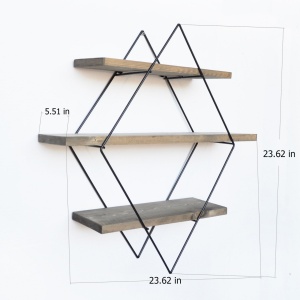 Ράφι din ξύλο Wr007 Καρυδί 60x60x14 cm - Img 9