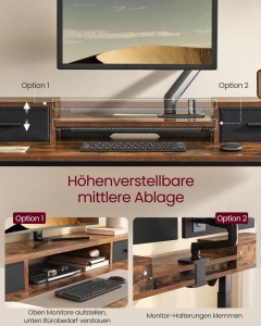 Ρυθμιζόμενο γραφείο Vasagle Λευκό 120x60x131.5 cm - Img 3