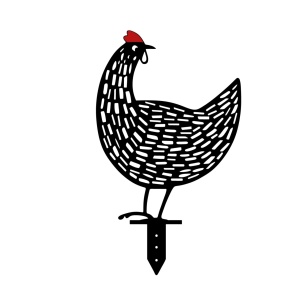 Σετ μεταλλικά διακοσμητικά αξεσουάρ κήπου Chickens Μαύρο 28x26 cm - Img 6