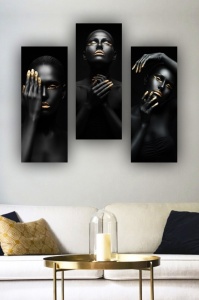 Σετ πίνακες canvas (3 τεμάχια) MDF0090 Πολύχρωμο 70x50 cm