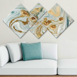 Σετ πίνακες canvas (4 τεμάχια) 4MDF665277676 Πολύχρωμο 60x115 cm