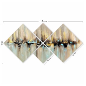 Σετ πίνακες canvas (4 τεμάχια) 4MDF05568864473 Πολύχρωμο 60x115 cm - Img 3