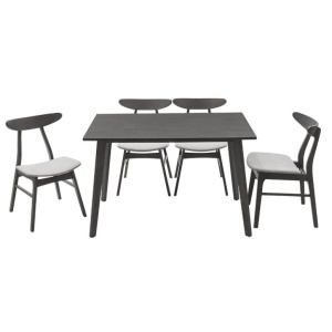 Σετ τραπέζι και καρέκλες Benson-Orlean 5 τεμάχια Γκρι Rustic 120x75x75 cm - Img 2