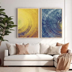 Σετ 2 πίνακες Yeloblu Πολύχρωμο 33x1.5x48 cm