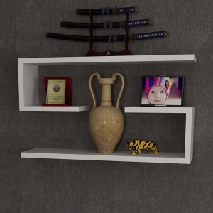 Σετ 2 ράφια Jenika Λευκό 60x18x14.5 cm