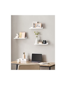 Σετ 3 ράφια, Songmics, 38 x 10 cm, MDF, Λευκό, LWS38WT - Img 4