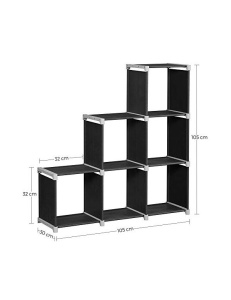 Σετ 6 κύβοι αποθήκευσης, Songmics, LSN63H, Μαύρο, 11 x 41 x 41 cm - Img 7