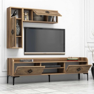 Σετ Comoda TV και τραπεζάκι σαλονιού σαλονιού Samba Walnut - Img 6