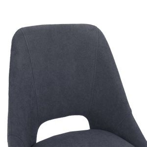 Σκαμπό μπαρ Initiate material teddy σκούρο γκρι με πόδια metalice negre 48x56x98 cm - Img 5