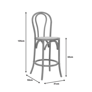 Σκαμπό μπαρ Thonet ξύλο fag φυσικό 41x50x105 cm - Img 9