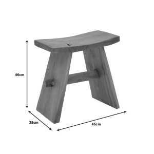 Σκαμπό Shogun από ξύλο teak σε φυσική απόχρωση 46x28x46 cm - Img 5