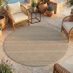 Στρογγυλό Χαλί Desert etno V3 Μπεζ 200x200 cm