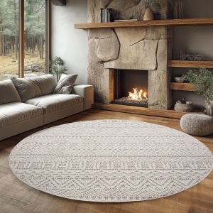 Στρογγυλό Χαλί Helix etno V3 Κρεμ 160x160 cm