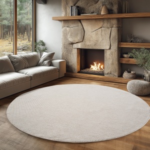 Στρογγυλό Χαλί Helix V1 Κρεμ 120x120 cm - Img 3