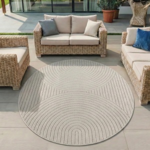 Στρογγυλό Χαλί Nova V1 Κρεμ 120x120 cm