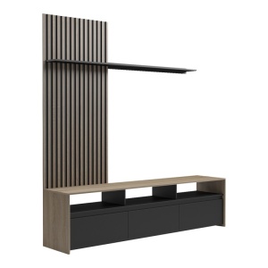 Σύνθεση TV Delfina, Μαύρο, 190x40x199.5 cm - Img 2