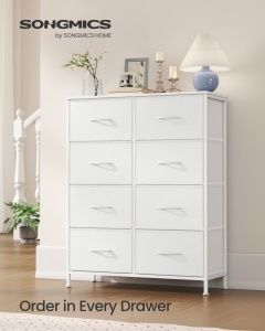 Συρταριέρα με συρτάρια Songmics Λευκό 76.7x30x95.2 cm
