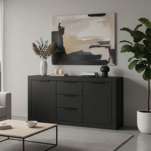 Συρταριέρα Doha Σκούρο Γκρι 150x45x80.5 cm