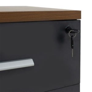 Συρταριέρα pe ρόδες Oscar 3 συρτάρια Καρυδί - carbon 40x48x63cm - Img 7