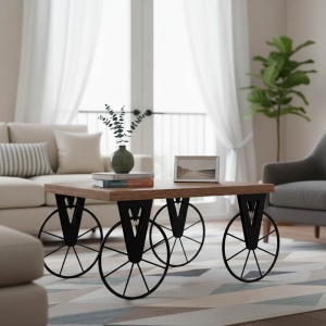 Τραπεζάκι σαλονιού Bike Καφέ 85x55x41 cm