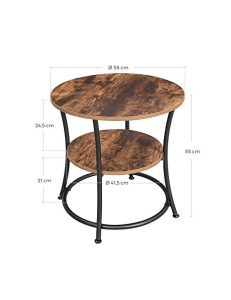 Τραπεζάκι σαλονιού, Vasagle, Rustic Καφέ, LET56BX, 55 x 55 x 55 cm - Img 5
