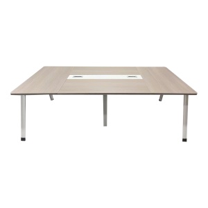 Τραπέζι συνεδριάσεων Armadi, Pako World, Γκρι-Λευκό, 240x120x75 cm - Img 3