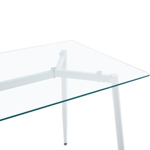 Τραπέζι τραπεζαρίας Quana, Pako World, γυαλί, πόδια albe, 120x70x75 cm - Img 4