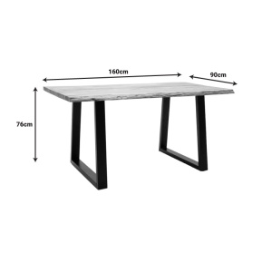 Τραπέζι Miles Slim Boho, Pako World, ξύλο ακακίας, Φυσικό, 160x90x76 cm - Img 6
