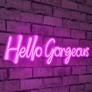 Φωτεινή Διακόσμηση Τοίχου LED Hello Gorgeous Ροζ 74x17x2 cm