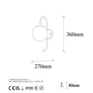 Φωτιστικό Τοίχου Jewel 10560, Γυαλιστερό Χρυσό - Img 6