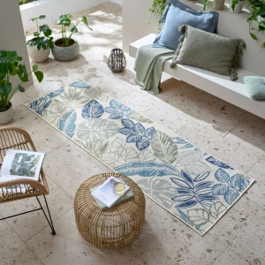 Χαλί Διαδρόμου Bella Leaf Outdoor Μπλε 80x230 cm, Flair Rugs