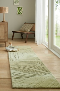 Χαλί Διαδρόμου Lino Leaf Πράσινο Sage 60X230 cm, Flair Rugs