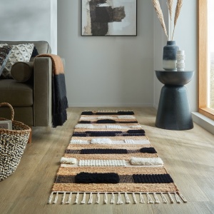 Χαλί Διαδρόμου Medina Blocks Μαύρο 60x230 cm, Flair Rugs