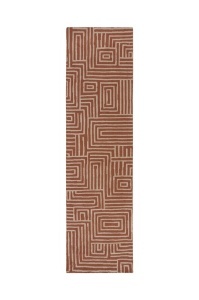 Χαλί διάδρομος Kylo κυκλικό Knit Τερακότα 80x300 cm, Flair Rugs - Img 2