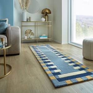 Χαλί Διαδρόμου Lois Scallop Kai Wool Μπλε 60X230 cm, Flair Rugs
