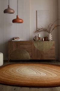 Χαλί oval Puddle Ombre Wool Καφέ 160x230 cm, Flair Rugs - Img 5